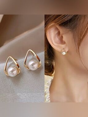 NEW women’s Stud Earrings Embellished With Imitation Pearl